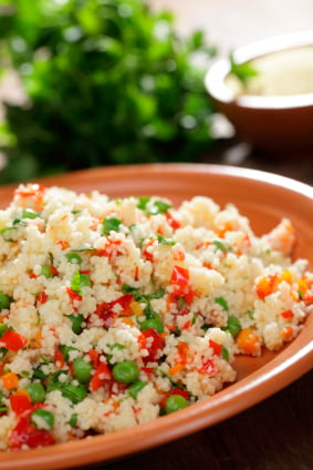 Salade de couscous aux pois mange-tout