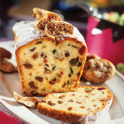 Fruit cake with dried figs