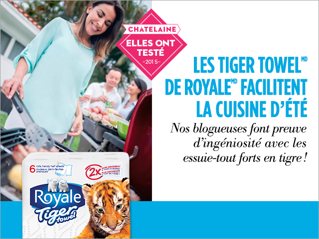 Les Tiger Towel<sup class=smallSym>MD</sup> de Royale<sup class=smallSym>MD</sup> facilitent la cuisine d’été