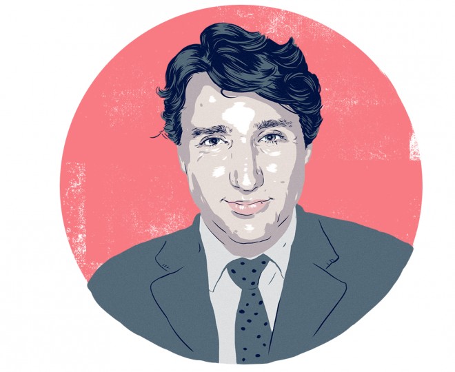 Justin Trudeau, du Parti libéral du Canada (illustration: Sabrina Smelko)