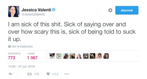 Tweet de la féministe Jessica Valenti