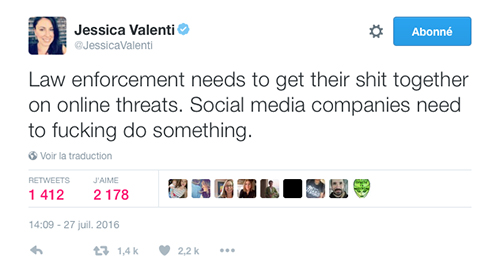Tweet de la féministe Jessica Valenti