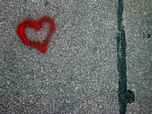 a love message on the street