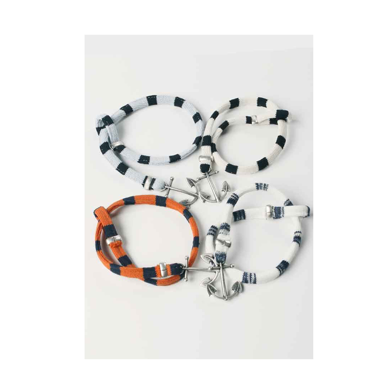 <p>Bracelets Saint James, boutique <a href="https://www.boutiquejourdain.com/vetements/saint-james/femme/accessoires-bracelet-meridien/2354" target="_blank">Jourdain</a>, 34 $ chacun</p>
