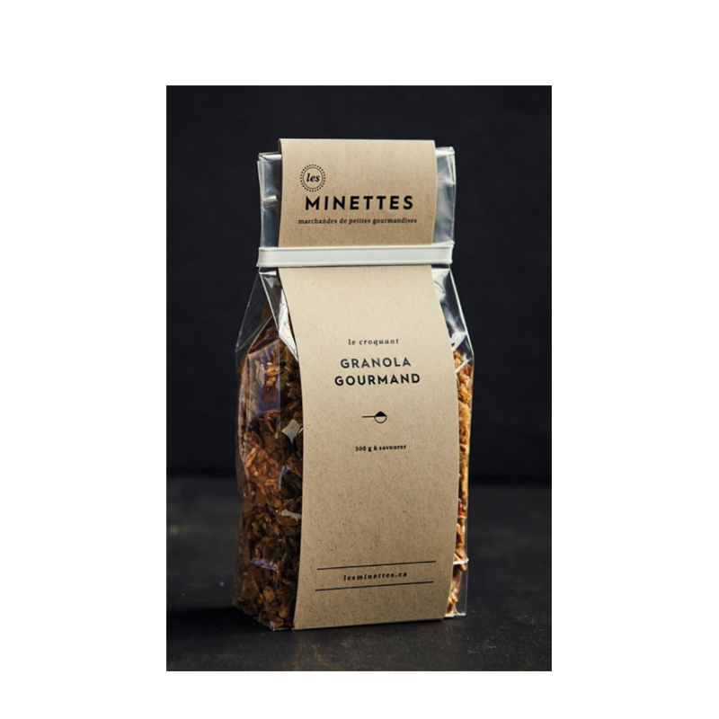 <h2>Granola gourmand, <a href="https://lesminettes.ca/collections/le-croquant/products/granola-gourmand" target="_blank">Les Minettes</a>, 9,50 $ les 300 g</h2>
