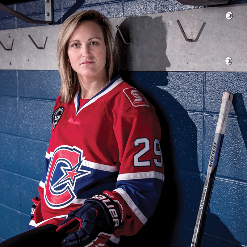 Marie-Philip Poulin, capitaine des Canadiennes de Montréal dans la Ligue canadienne de hockey féminin (LCHF) et membre de l’équipe nationale canadienne de hockey féminin