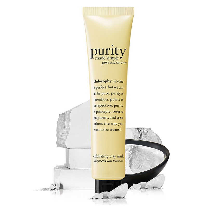 <h2>Masque exfoliant à l’argile Purity Made Simple, <a href="https://www.sephora.com/product/purity-made-simple-pore-extractor-mask-P427538?lang=fr" target="_blank" rel="noopener">Philosophy</a>, 39 $</h2>
