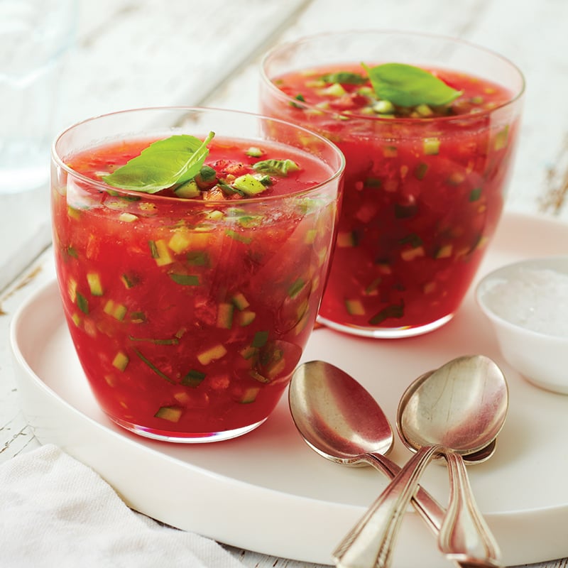 Gaspacho aux tomates et au melon d’eau