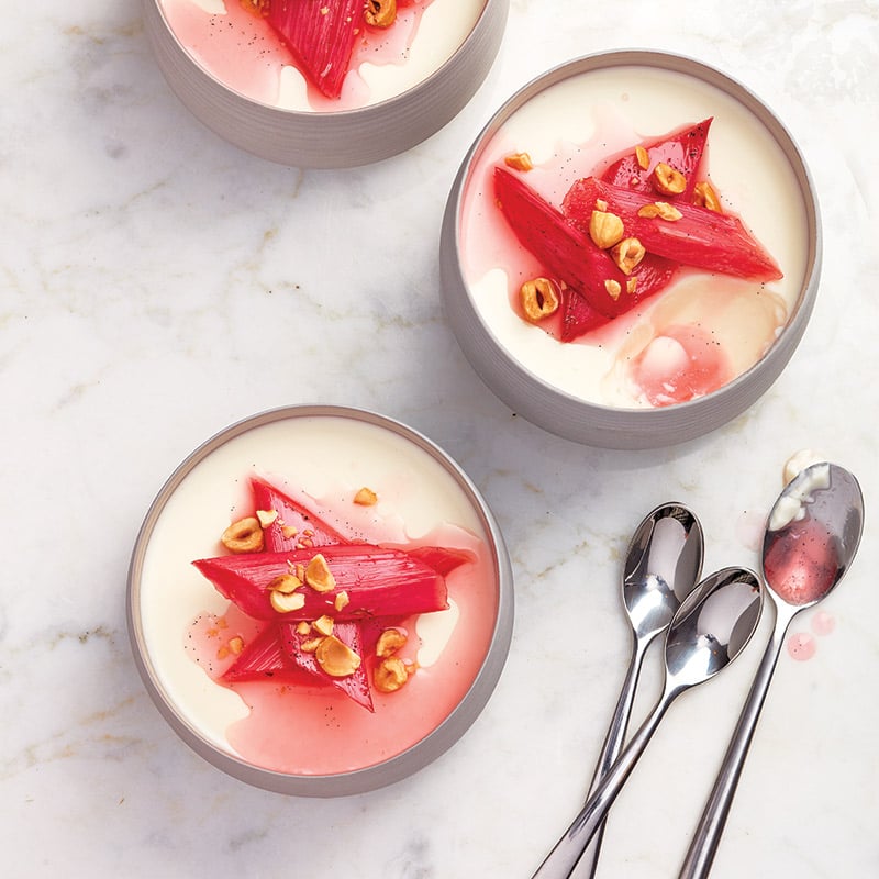 Dessert rhubarbe confite