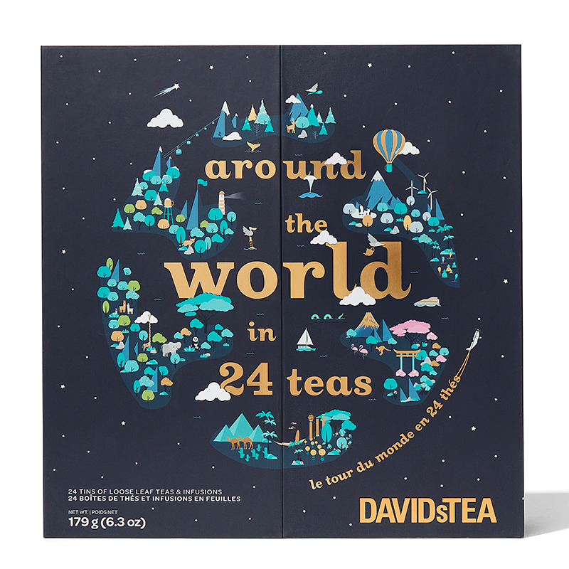 Calendrier de l’Avent Le tour du monde en 24 thés David’s Tea